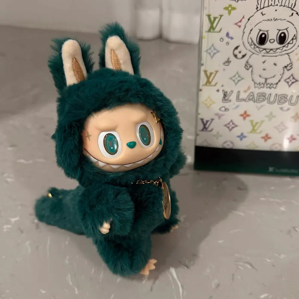 Green  Labubu – Artist Custom Plush Toy Handmade from Authentic V1 Macaron Series Doll MaMasquishy